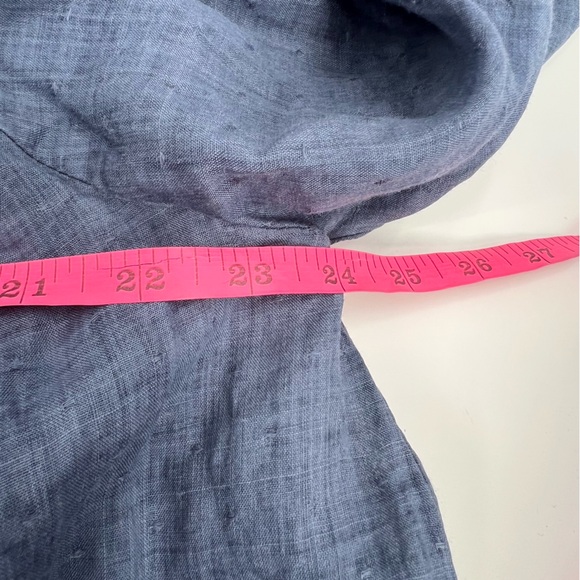 Worth Collective Cassidy 100% Linen On Off Shoulder Mini Dress in Denim Sz S - Picture 7 of 9